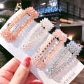 hot rhinestone hair pin fancy colorful drop square crystal beads braided acrylic plastic hair clip